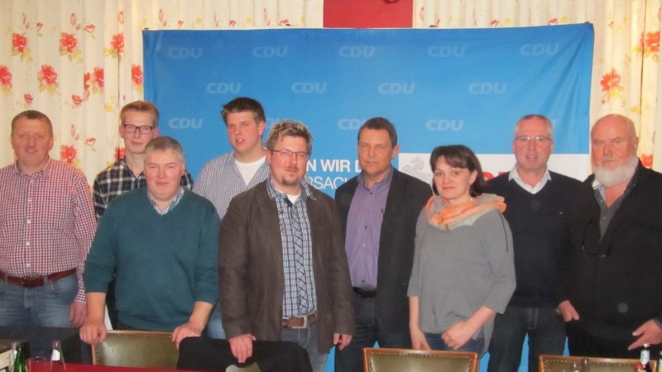 Der neue Vorstand der CDU Herzlake mit (von links) Günter Rolfers, Stefan Niehaus, Johannes Book, Thomas Langenhorst, Bernd Duisen, Arnold Diekmann, Elke Beelmann, Bernd Düing und Peter Heidemann.